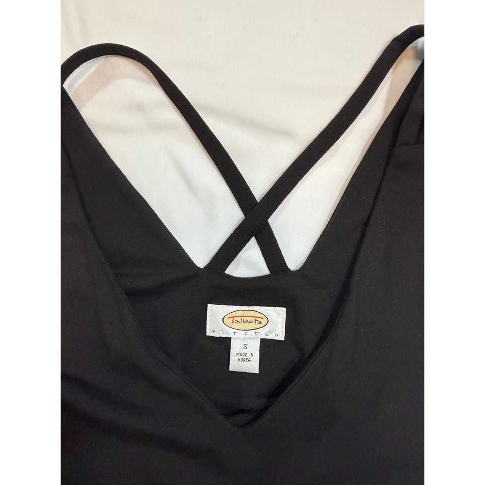 Talbots Petites Black Sleeveless Maxi Dress Crisscross Back Closet Staple S